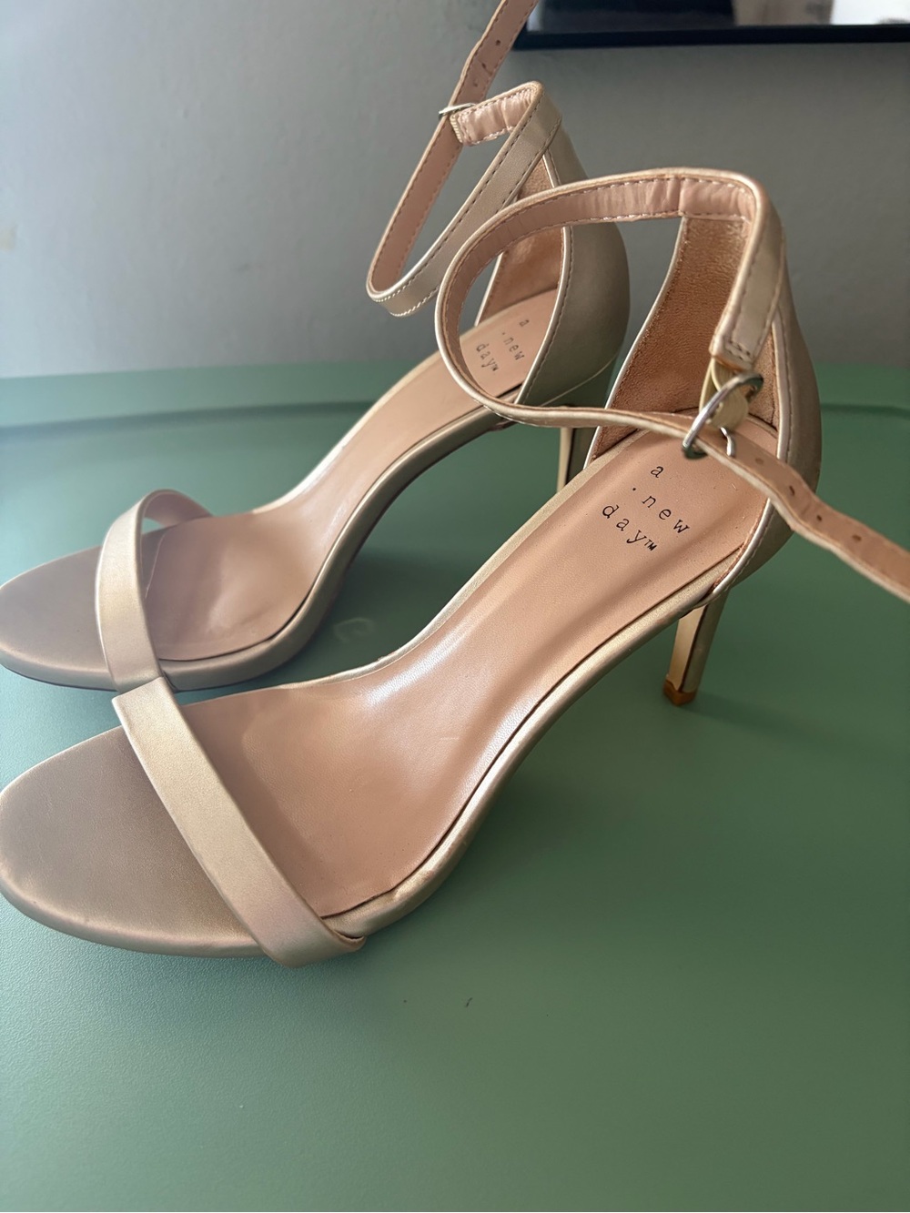 a new day Gold Ankle-Strap Heels